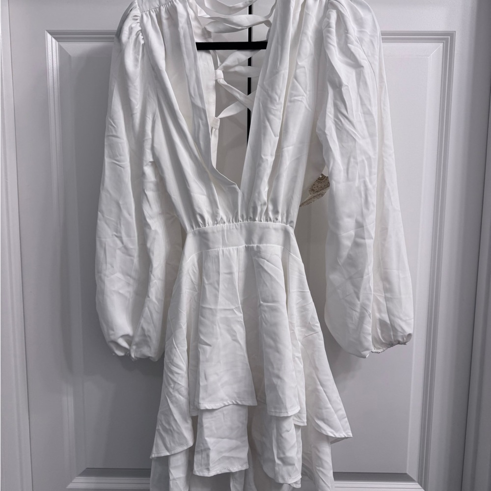 NWT White Dress with tie back.